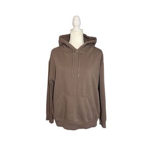 H&M thick cotton blend taupe hoodie - M